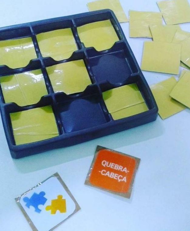 Bandeja de encaixes com texturas